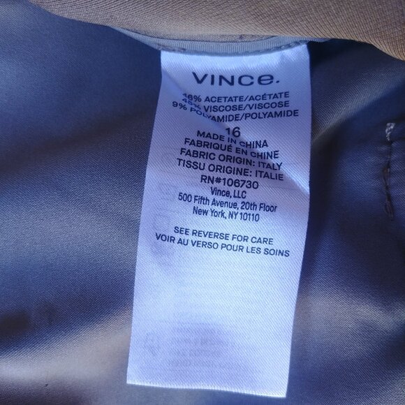 NEW WITH TAGS Vince size 16 silky pants trousers olive green taupe brown - Picture 9 of 10